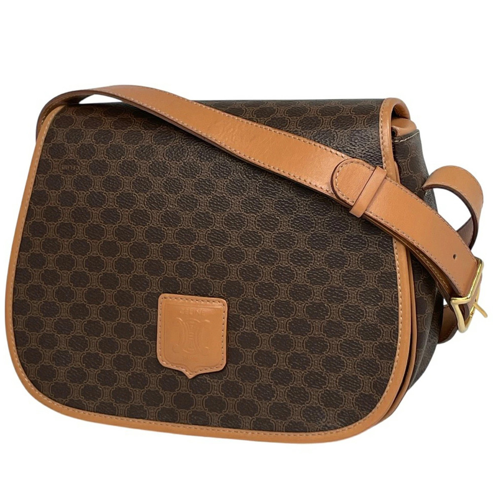 Celine Macadam shoulder bag cross Body Bum Crossbody Belt canvas brown